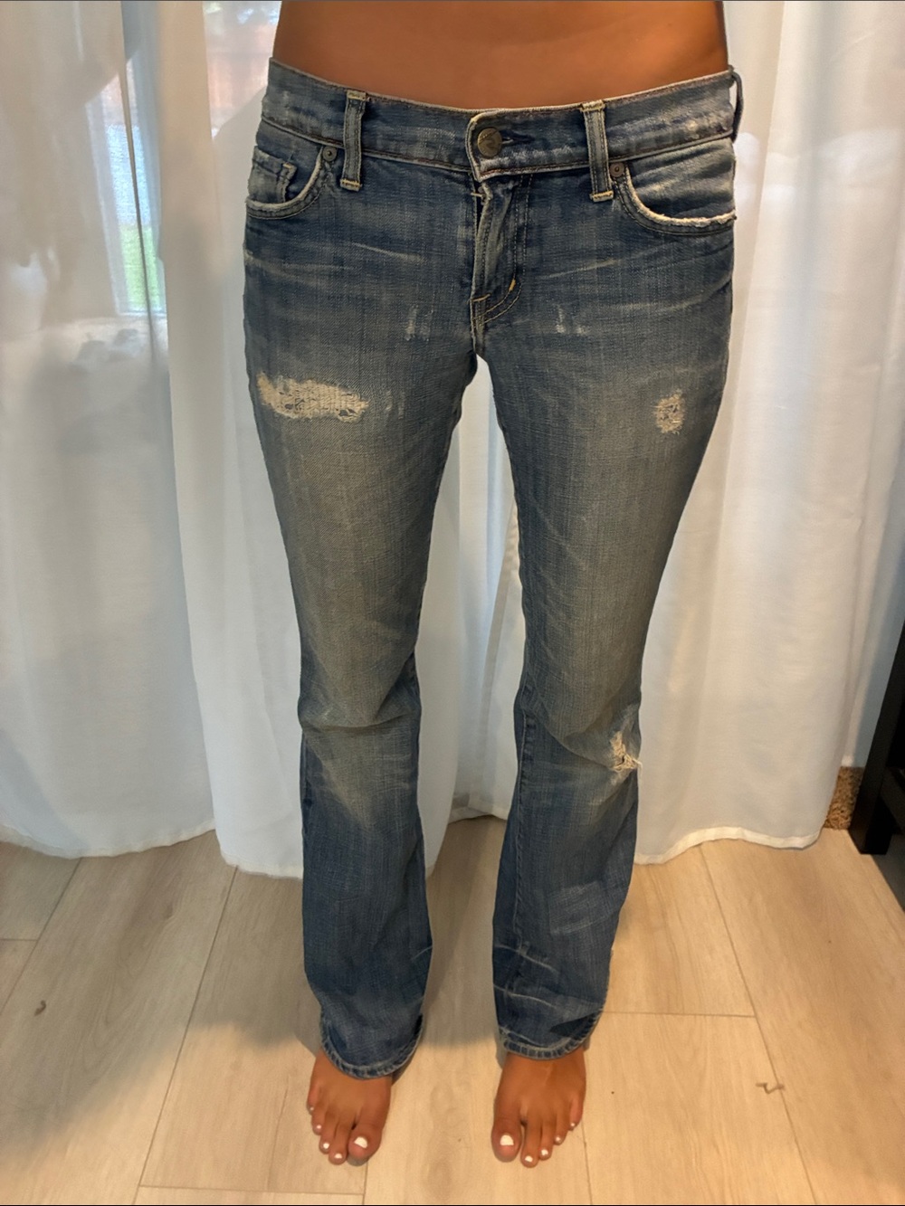 Citizens Of Humanity Faded Blue Bootcut Jeans with Light Distressing